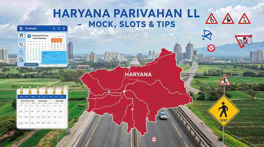 Parivahan Sewa in Haryana – Learner's License mock test, online slot booking, and proven passing tips via Sarathi portal