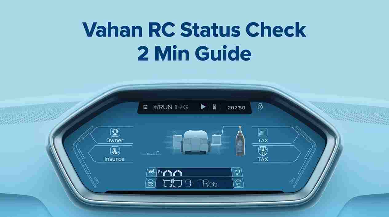 Vahan Parivahan RC status check – track vehicle registration details, ownership, insurance, PUC, and application status in under 2 minutes on desktop or mobile